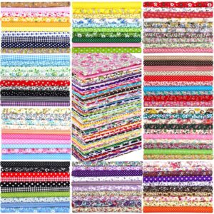 newwiee 200 pcs 8 x 8 inch cotton fabric bundle precut cotton craft fabric multi color printed floral square patchwork fabric sewing quilting fabric supplies for kids diy craft scrapbooking