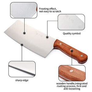 ZHANG XIAO QUAN SINCE 1628 Chinese Chef's Knife，Stainless Steel Meat And Vegetable Cleaver Knife with Ergonomic and Sturdy Wooden Handle