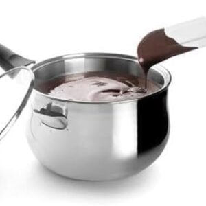 Ibili Stainless Steel All in One Piece Double Boiler Pot Including Lid - Double-Walled with Built in Space to Insert Water for Melting Chocolate, Candy and Candle Making, 1.05 quart Capacity (Sliver)