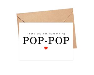 thank you for everything pop-pop card - thank you card - pop-pop card - father's day card - card for him - greeting card for birthday- anniversary - note card - thank you for everything