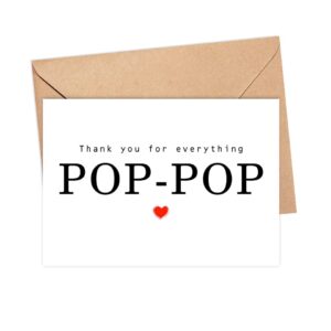 Thank You For Everything Pop-Pop Card - Thank You Card - Pop-Pop Card - Father's Day Card - Card For Him - Greeting Card For Birthday- Anniversary - Note Card - Thank You For Everything