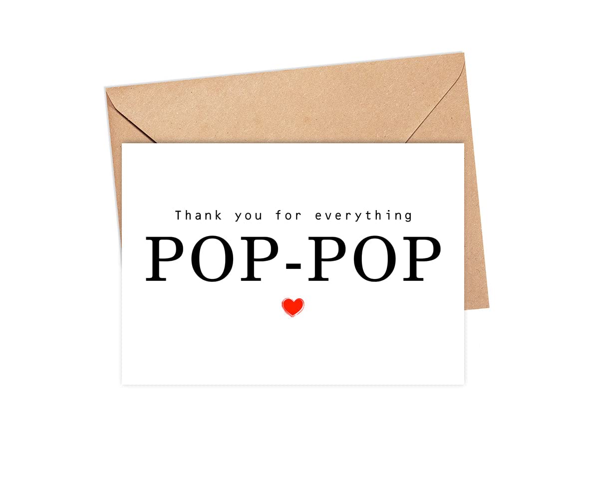 Thank You For Everything Pop-Pop Card - Thank You Card - Pop-Pop Card - Father's Day Card - Card For Him - Greeting Card For Birthday- Anniversary - Note Card - Thank You For Everything