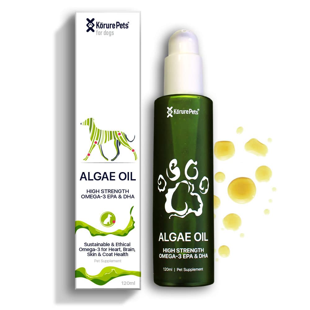 Kōrure Pets Dog Omega-3 Algae Oil - Sustainable and Natural Pet Supplement - Fish Oil Alternative