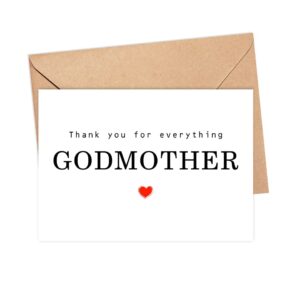 Thank You For Everything Godmother Card - Thank You Card - Godmother Card - Mother's Day Card - Card For Her - Greeting Card For Birthday- Anniversary - Note Card - Thank You For Everything Card