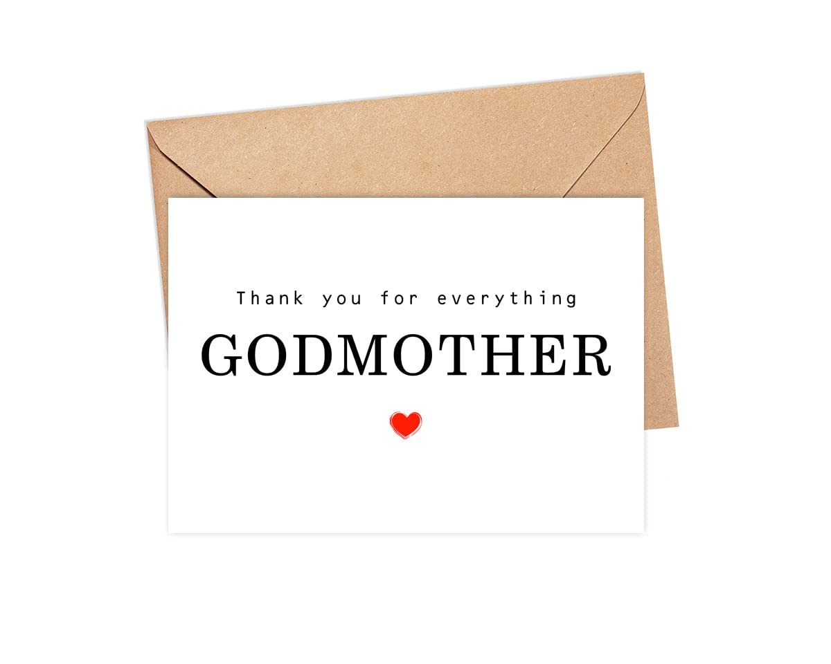 Thank You For Everything Godmother Card - Thank You Card - Godmother Card - Mother's Day Card - Card For Her - Greeting Card For Birthday- Anniversary - Note Card - Thank You For Everything Card