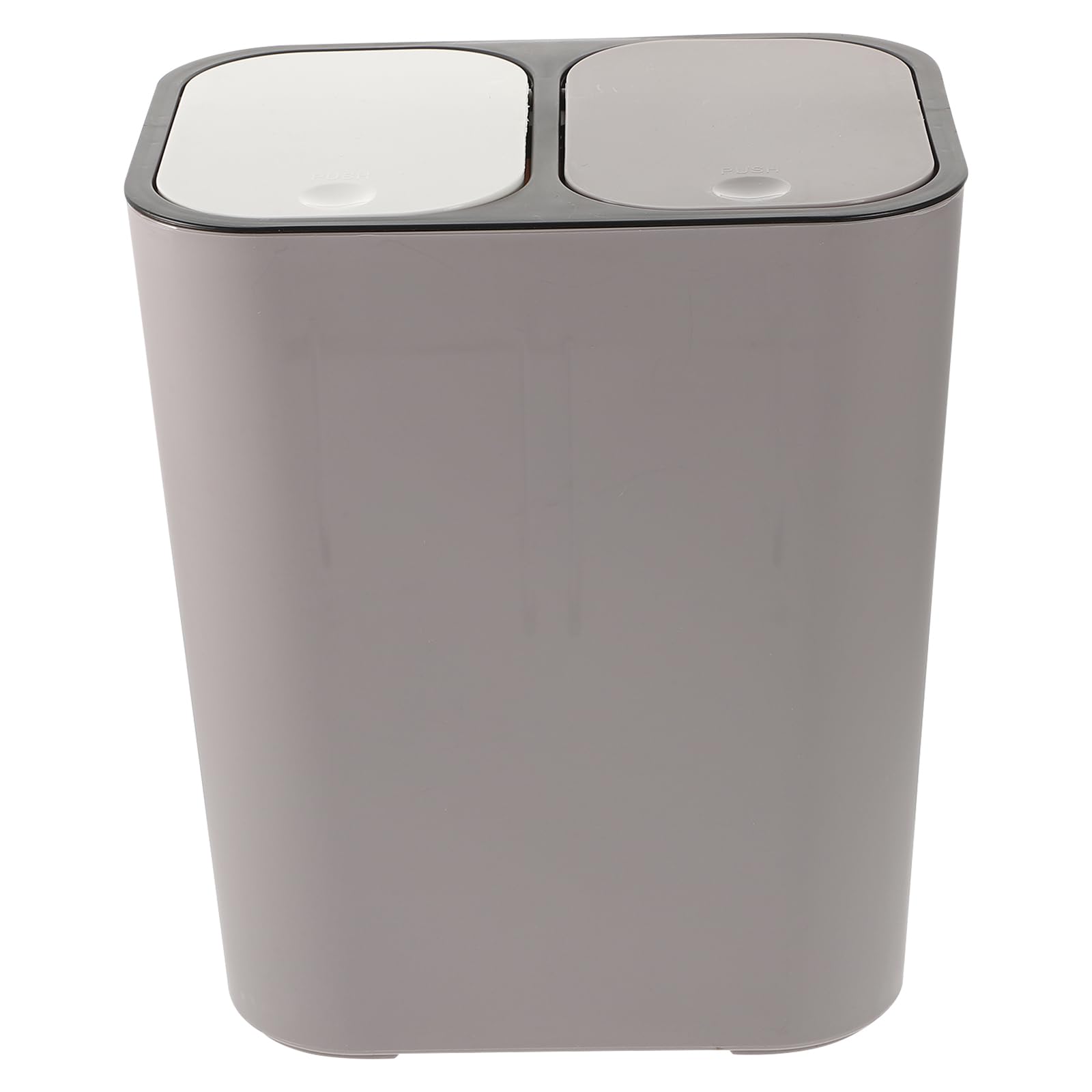 Ipetboom 1pc Double Compartment Trash Can Wet & Dry Trash Can Recycling Bin Household Toilet Trash Can Trash Can with Lid Wet & Dry Trash Can for Home Office-Gray (12.97X11.28X8.14in)