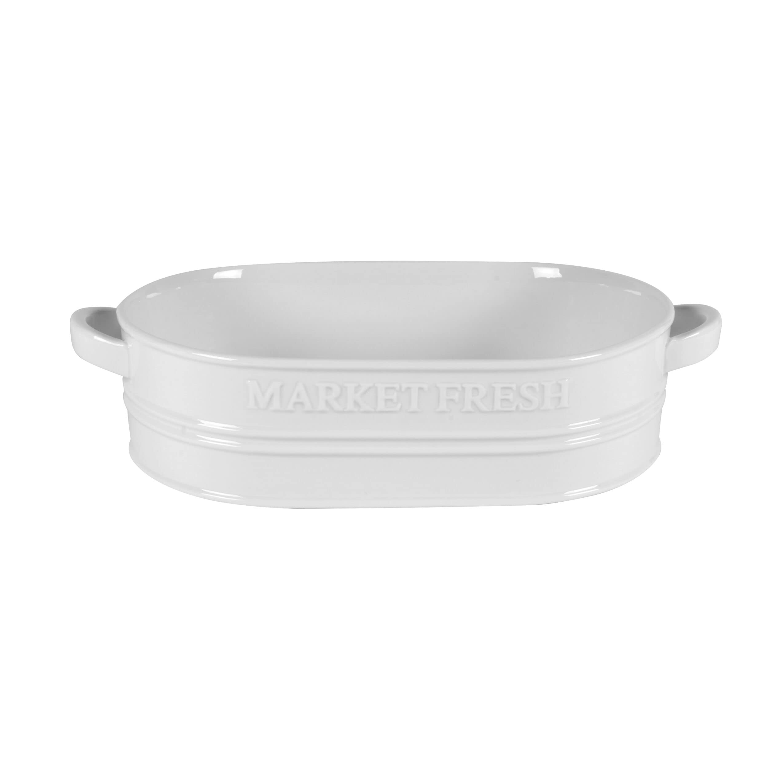 Everyday White by Fitz and Floyd Market Fresh Casserole Baking Dish, 3 Quart