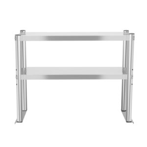 Double Overshelf Stainless Steel 12'' x 31'',Commercial 2 Tier Shelf for Prep & Work Table in Restaurant,Home and Kitchen,Double Tier Overshelf,Double Deck Overshelf,Kitchen Table with Adjustable