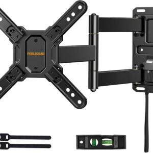 Perlegear Lockable RV TV Mount for 13–42 inch TVs up to 44 lbs, Full Motion RV TV Wall Mount with Swivel, Tilt, Pull Cord Lock, RV TV Mount for Camper, RV, Motorhome, Max VESA 200x200mm, PGLRVF2