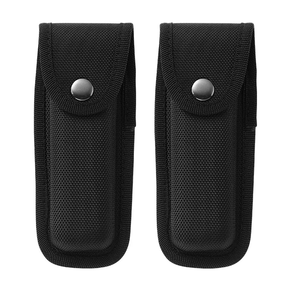 2 Piece Pocket Knife Sheath Folding Knife Case Knife Holster Pocket Knife Case Folding Knife Pouch Folding Knife Sheath with Belt Loop, Black