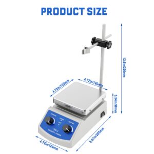 ANZESER Magnetic Stirrer Hot Plate w/Stir Bar,100-2000rpm Magnetic Hotplate Stirrer, 180W Heating Power Hot Plate Stirrer, Max 520℉ Hot Plate with Magnetic Stirrer