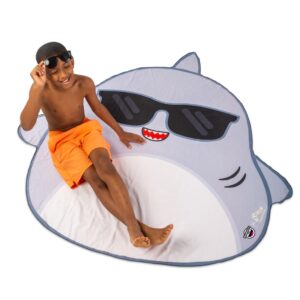 bigmouth x squishmallows gordon the shark beach blanket, large cute squishmallow travel blanket, summer essentials for kids