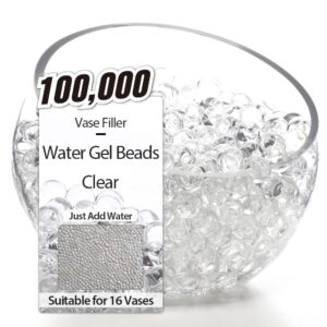 notchis 100,000 clear water gel beads for vases, tansparent water gel beads for vase filler beads, candles, wedding christmas centerpiece floral decorations