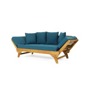 Christopher Knight Home 317016 Serene Daybed, Dark Teal + Teak + Khaki