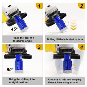 SHDIATOOL Diamond Tile Drill Bits Set,Porcelain Hole Saw, Cutter for Marble Ceramic Granite 9pieces(6/6/20/25/35/50/75/100mm/2 inch)