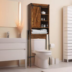 homajor over the toilet storage cabinet,over toilet bathroom organizer,above toilet storage cabinet,bathroom storage cabinet over toilet,with adjustable shelf,sliding door(white)