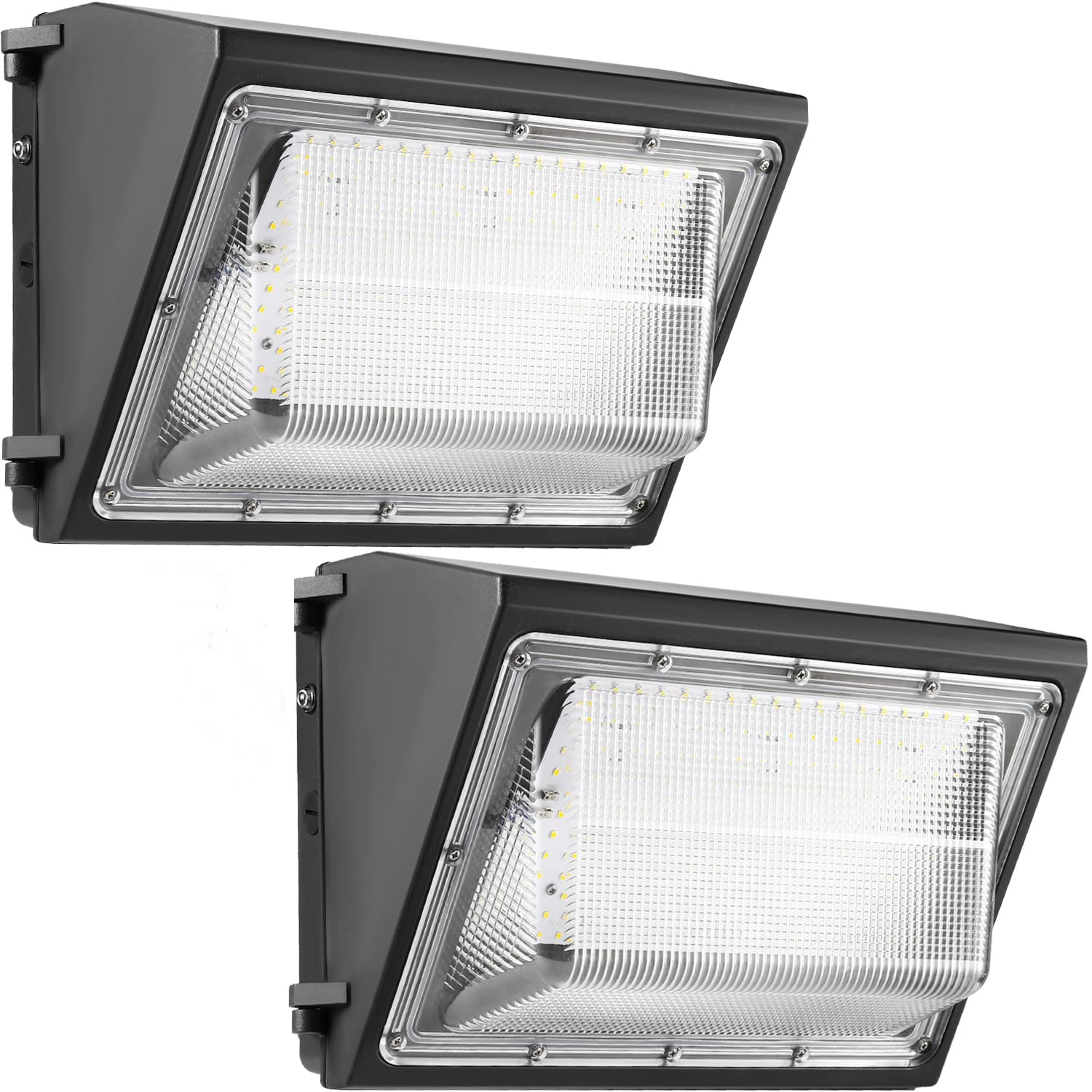 2PACK Dusk to Dawn 120W LED Wall Pack Light Fixture, 15600LM 600-800W HPS/HID Equivalent, 5000K Daylight Commerical/Industrial Outdoor Security Lighting, ETL for Parking Lot,Warehouse,Entrance