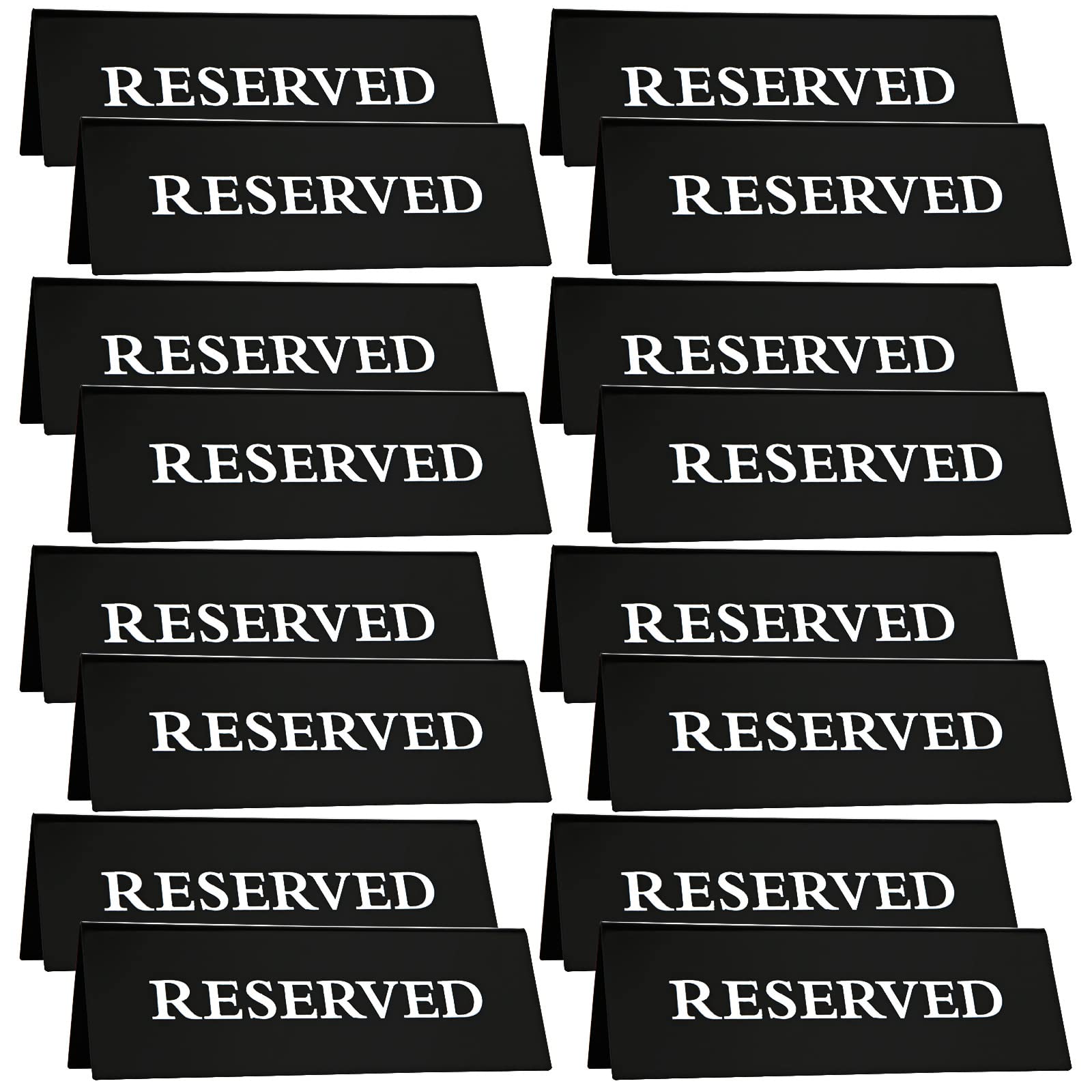 20 Pieces Reserved Table Sign for Wedding Table, Acrylic Double Side Reservation Signs for Tables, Black Reserved Seat Signs for Restaurants Wedding, Guest Reservation Sign for Table