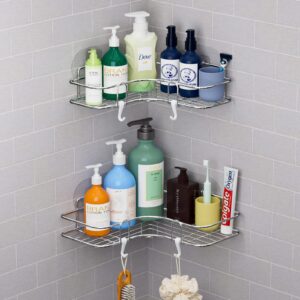 kiemeu corner shower caddy shelf bathroom shower organizer corner shower shelf for inside shower wall mounted shower rack organizer