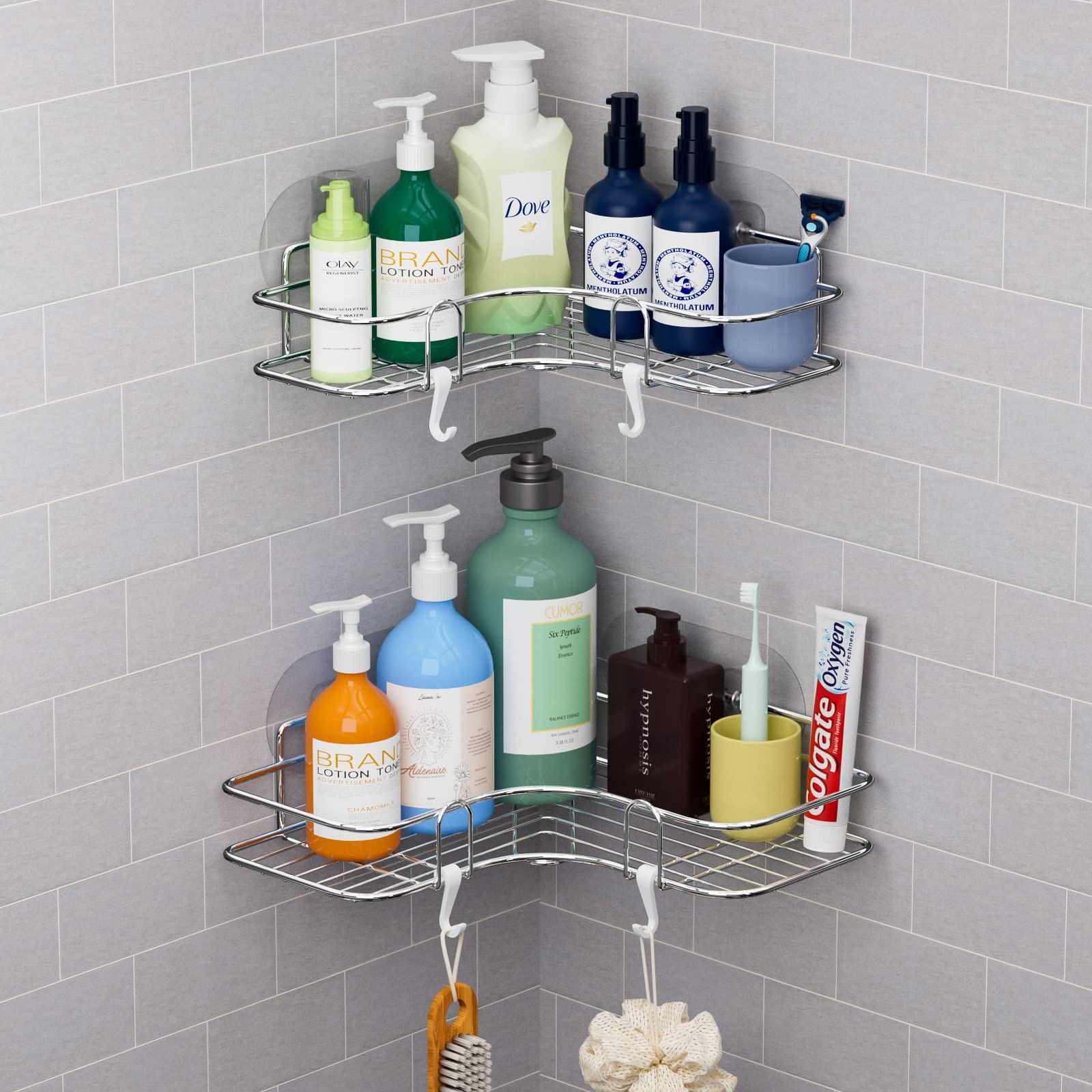 Kiemeu Corner Shower Caddy Shelf Bathroom Shower Organizer Corner Shower Shelf For Inside Shower Wall Mounted Shower Rack Organizer