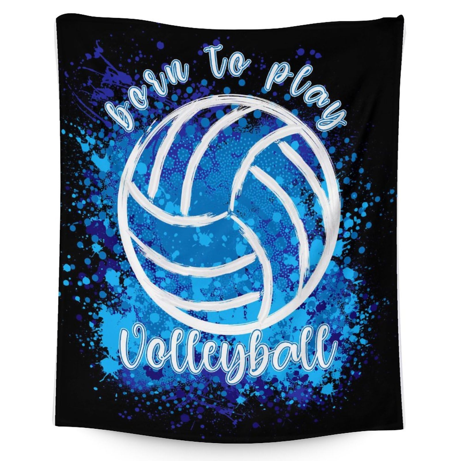 Volleyball Throw Blanket for Girls - 40 x 50 Inches Volleyball Plush Blanket Gifts - Blue Soft Fuzzy Flannel Blanket for Couch & Sofa