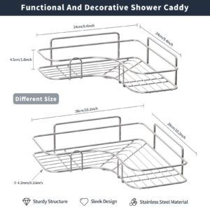 Kiemeu Corner Shower Caddy Shelf Bathroom Shower Organizer Corner Shower Shelf For Inside Shower Wall Mounted Shower Rack Organizer