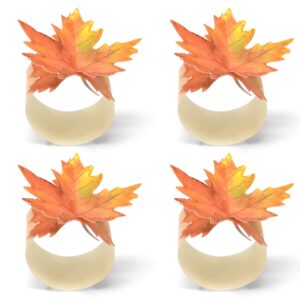 Gift Boutique 100 Pieces Thanksgiving Paper Rings Harvest Maple Leaves Napkin Ring Holders Fall Band for Autumn Home Kitchen Dining Table Holiday Dinner Wedding Party Supplies Table Decorations