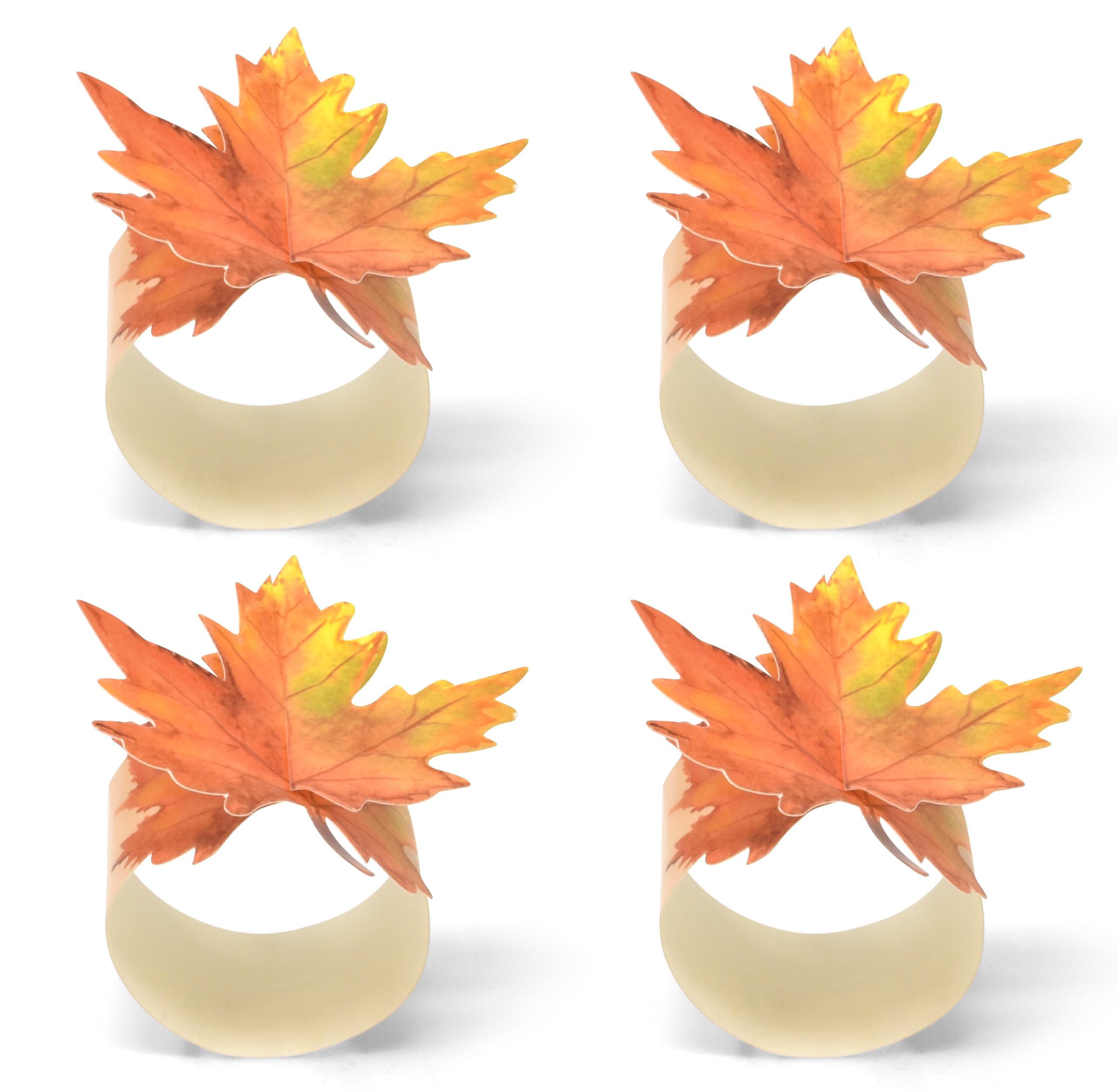 Gift Boutique 100 Pieces Thanksgiving Paper Rings Harvest Maple Leaves Napkin Ring Holders Fall Band for Autumn Home Kitchen Dining Table Holiday Dinner Wedding Party Supplies Table Decorations