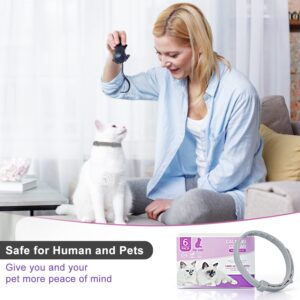 Anipaw Calming Collar for Cats 6 Pack Cat Calming Collar Relaxing Cat Pheromone Collar Adjustable Breakaway Design for Small Medium Large Cats Kitten Peeing Relieve Anxiety and Stress(Grey)