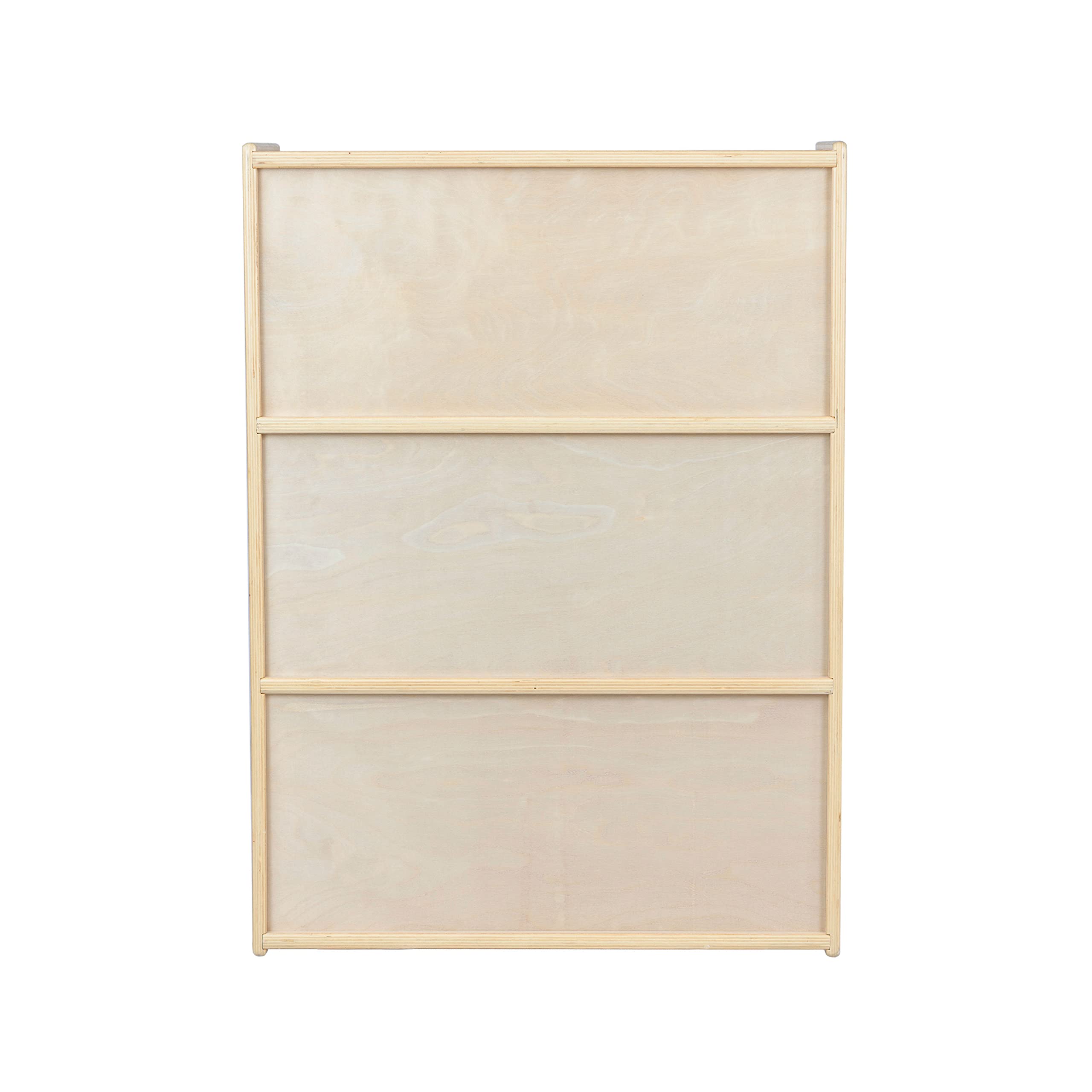 RRI Goods Child Three-Shelf Bookcase, Sturdy Birch Plywood Shelves for Daycare Storage of Books, Toys, Supplies, Smooth Natural Wood (34")