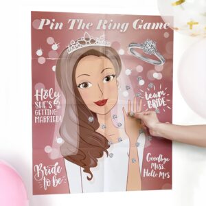 Bridal Shower Games, Pin The Ring On The Bride, Bridal Shower Engagement Wedding Shower Bachelorette Party Games 50 Guests