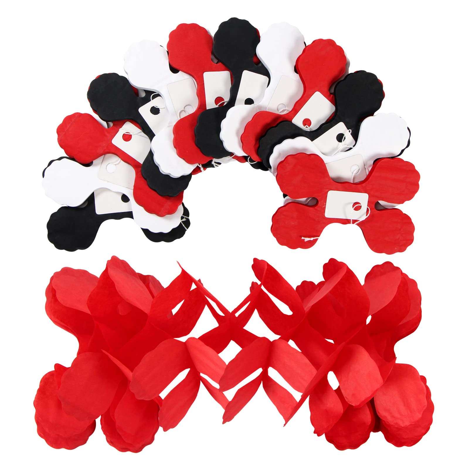 Black White-Red Party-Decorations Streamers Garland - 157Ft Graduation Four-Leaf Clover Hanging Banner,Men Boys Birthday Wedding Baby Bridal Shower Family Gathering Event Supplies Decor Hugtmr