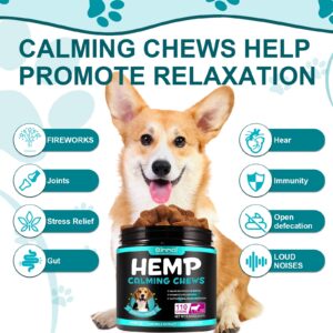 Calming Chews for Dogs, Dog Calming Treats Anxiety Relief 100% Golden Ratio of Natural Ingredients Calming Dog Treats, Aid with Separation, Barking, Stress Relief, Thunderstorms (Beef - 110 Chews)