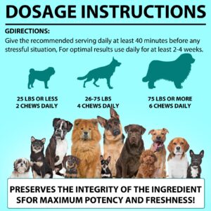 Calming Chews for Dogs, Dog Calming Treats Anxiety Relief 100% Golden Ratio of Natural Ingredients Calming Dog Treats, Aid with Separation, Barking, Stress Relief, Thunderstorms (Beef - 110 Chews)