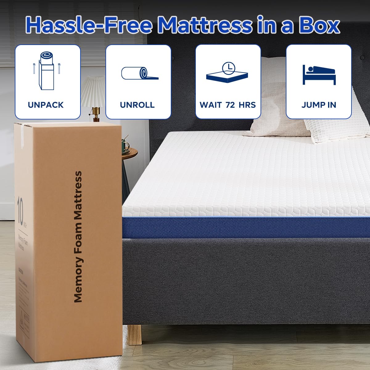 Gelsea Cooling Gel Memory Foam Mattress Made in USA,Hybrid Mattress with Breathable Cover,Bed Mattress in a Box,Pressure Relieving,CertiPUR-US Certified (6 Inch, Full)