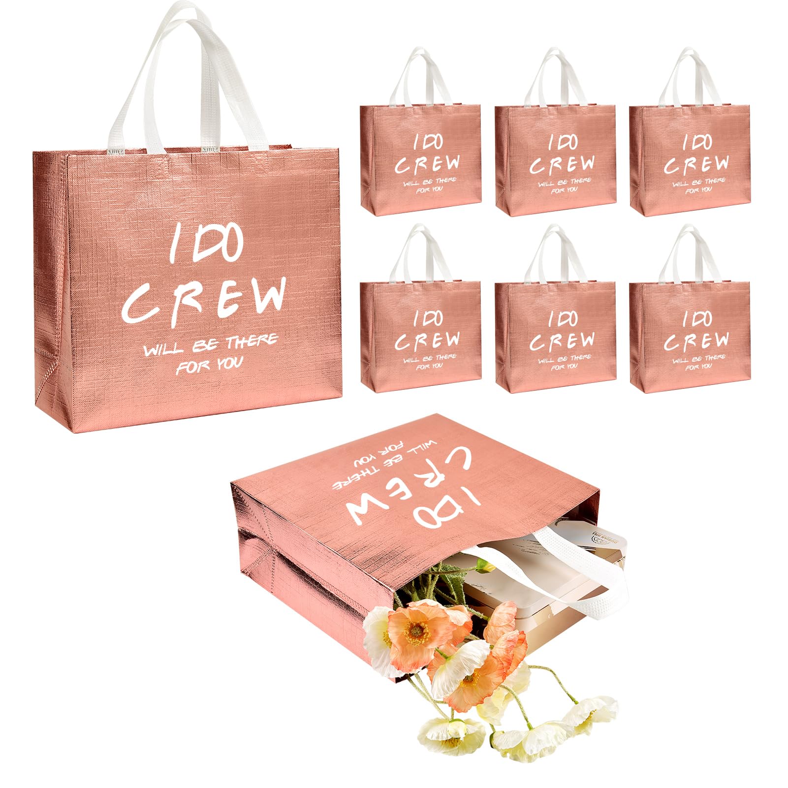 Bride Tribe Bridesmaid Gift Bags 8 Pack Bachelorette Party Bag Bride Tribe Shower Bag Bridal Party Favor Team Bride Foldable Party Favor Gift Bags for Bridesmaid, Wedding, Party