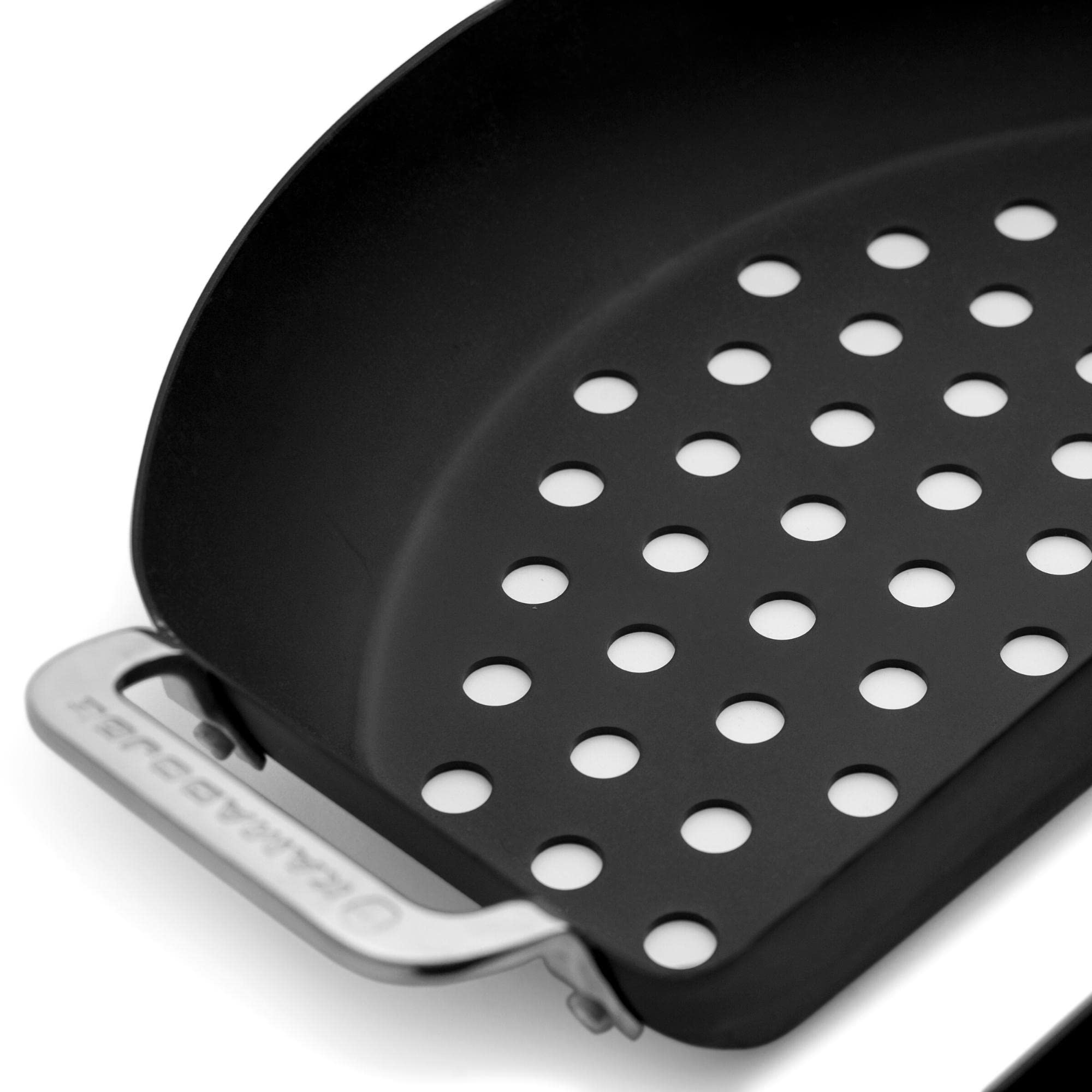 Kamado Joe Karbon Steel Pre-Seasoned Carbon Steel Non-Stick Half-Moon Pans with One Solid Pan and One Perforated Pan for Classic Joe and Big Joe Kamado Grills, Model KJ15124822