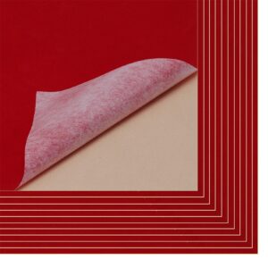 YaoHui 3PCS Self Adhesive Felt Sheet, Felt Sheets with Adhesive Backing, Peel and Stick Felt Sheets Adhesive Backed, A4 Size Felt Adhesive Sheet (8.3" x 11.8", Red)