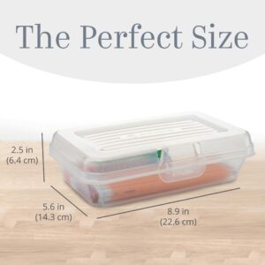 Snap-N-Store Plastic Supply Box (Pack of 8) - Convenient Storage Solution (8.9" x 5.6" x 2.5"), Clear