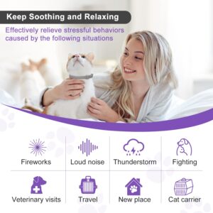 Anipaw Calming Collar for Cats 6 Pack Cat Calming Collar Relaxing Cat Pheromone Collar Adjustable Breakaway Design for Small Medium Large Cats Kitten Peeing Relieve Anxiety and Stress(Grey)