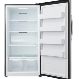 Techomey 17 Cu.Ft Upright Freezer, Stand Up Freezer Frost Free, Convertible Freezer/Refrigerator, Garage Freezer with Single Door, Quick Freeze, Stainless Steel