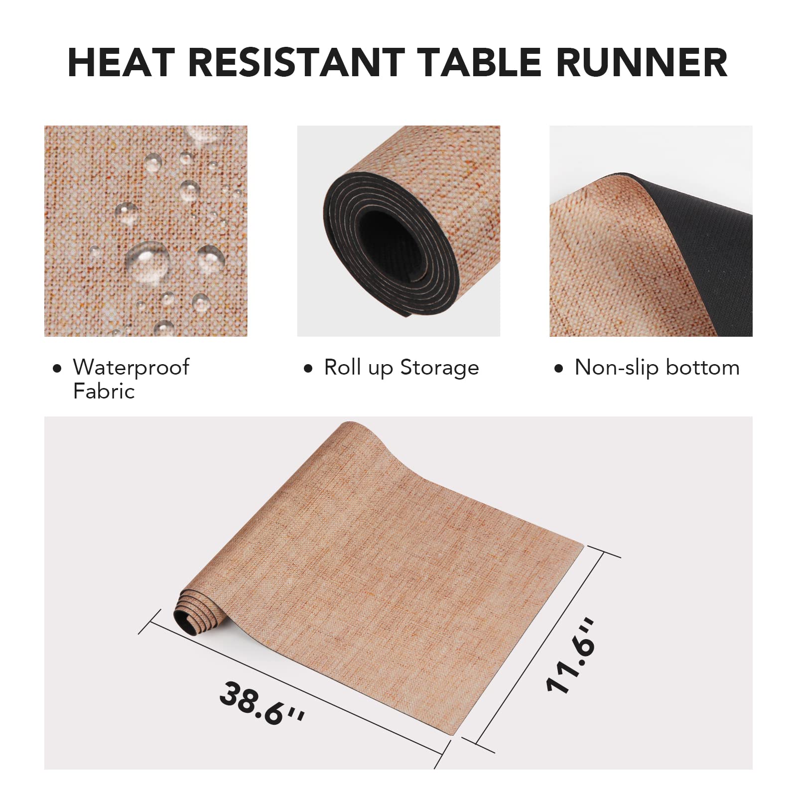 Trivet Table Runner Hot Plates Mat 12 X 40 Inch Heat Resistant Table Protector Waterproof Decorative Farmhouse Kitchen Trivets Counter Heat Proof Placemats for Hot Dishes (Light Line)