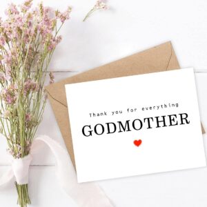 Thank You For Everything Godmother Card - Thank You Card - Godmother Card - Mother's Day Card - Card For Her - Greeting Card For Birthday- Anniversary - Note Card - Thank You For Everything Card