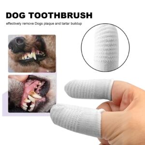 Aynaxcol 6 Pairs Pet Toothbrushes Finger Toothbrush Teeth Oral Cleaning Dental Care for Dog Cats Teeth Cleaning Washable Comfortable Durable Cotton and Nylon Toothbrush(12Pcs, White)