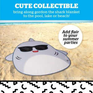 BigMouth x Squishmallows Gordon The Shark Beach Blanket, Large Cute Squishmallow Travel Blanket, Summer Essentials for Kids