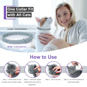 Anipaw Calming Collar for Cats 6 Pack Cat Calming Collar Relaxing Cat Pheromone Collar Adjustable Breakaway Design for Small Medium Large Cats Kitten Peeing Relieve Anxiety and Stress(Grey)