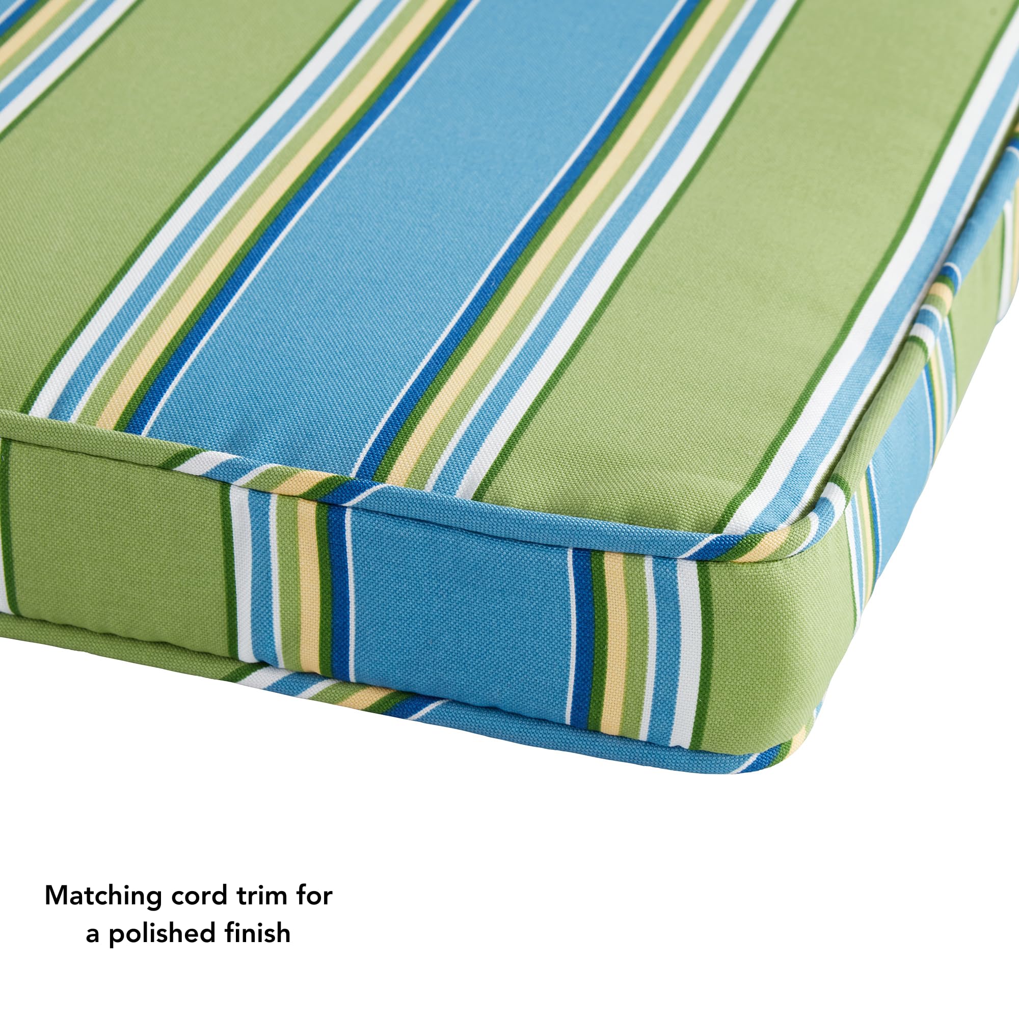 Greendale Home Fashions Outdoor 18-inch Square Reversible Seat Cushion, Belize Stripe 2 Count