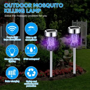 Qualirey 4 Pack Solar Bug Zapper Outdoor Mosquito Waterproof LED Light Mosquito Repellent/Killer Bug Zapper for Indoor Outdoor Patio Yard