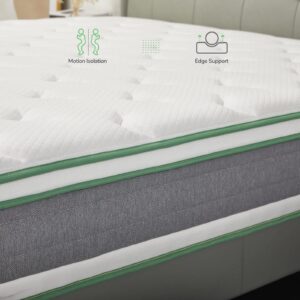 Novilla Twin XL Mattress 12 Inch Hybrid Mattress in a Box, Innerspring Mattress with Gel Memory Foam for a Cool Sleep, Pressure Relief, Medium Firm Mattress with Pillow Top, Groove