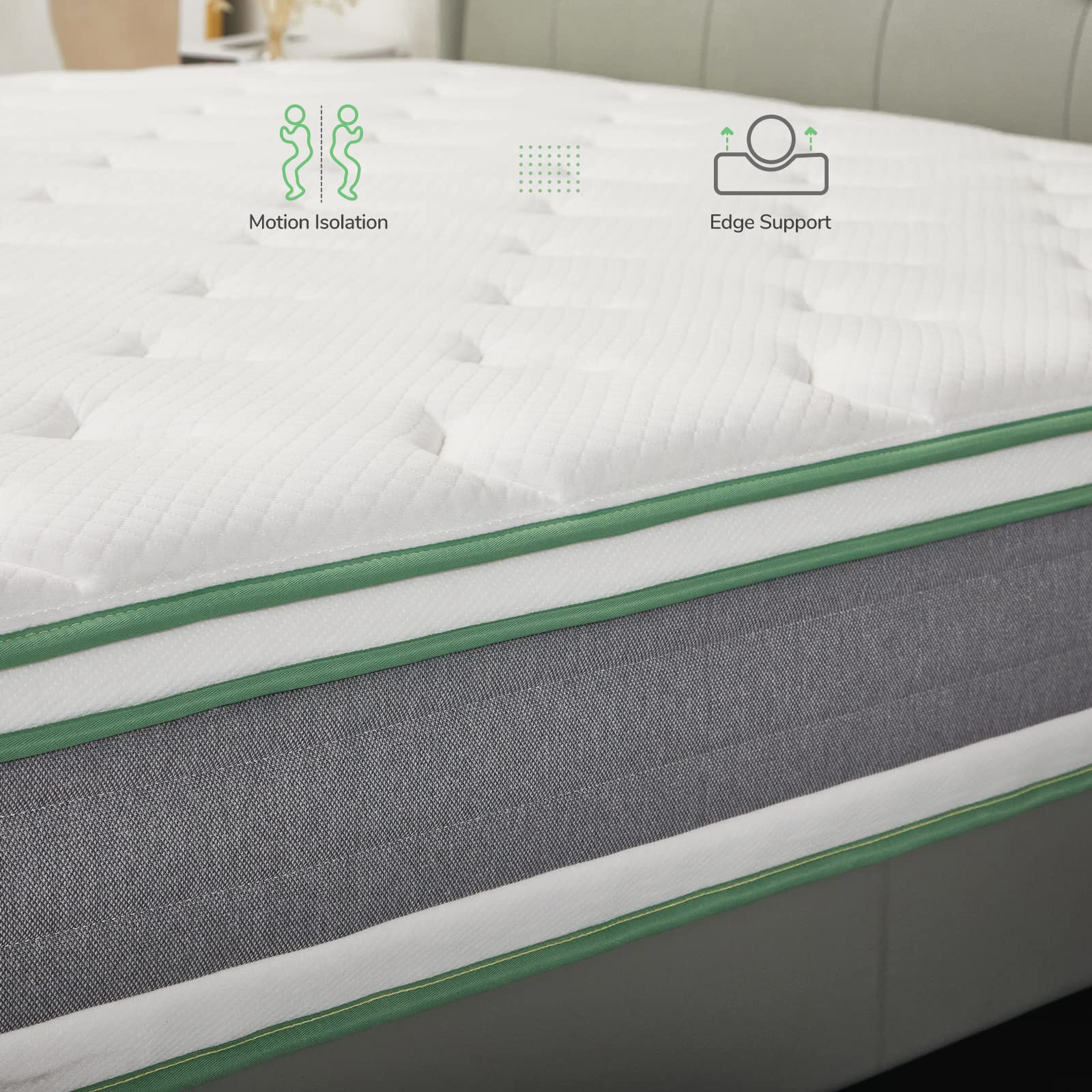 Novilla Twin XL Mattress 12 Inch Hybrid Mattress in a Box, Innerspring Mattress with Gel Memory Foam for a Cool Sleep, Pressure Relief, Medium Firm Mattress with Pillow Top, Groove